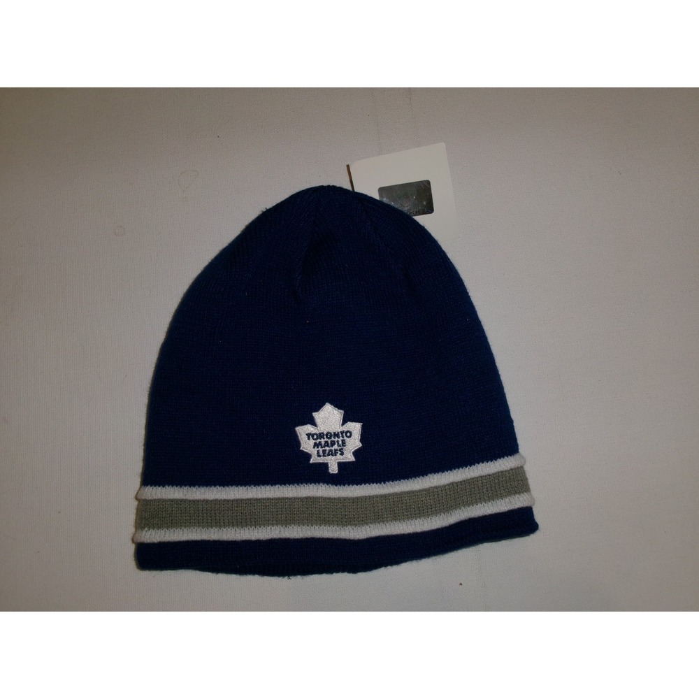 TORONTO MAPLE LEAFS KNIT BEANIE TOBOGGAN Y2K 00s HAT CAP VINTAGE D-STOCK BK